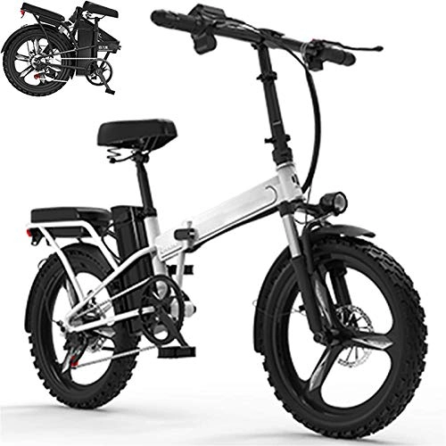 Electric Bike : Electric Snow Bike, 20" Folding Electric Bike 350W Motor Electric Mountain Bike Sporting 7-Speed Electric Bikes for Adults 30AH Removable Lithium Battery Endurance Lithium Battery Beach Cruiser for Ad