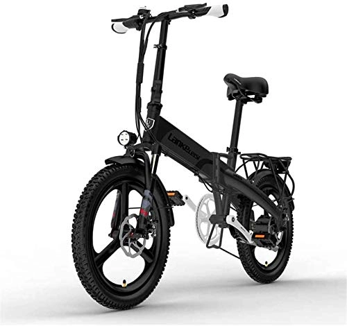 Electric Bike : Electric Snow Bike, 20 Inch Electric Mountain Bike 400W Motor 48V 10.4Ah Removable battery With LCD Display & Rear Carrier 5 Level Pedal Assist Long Endurance Lithium Battery Beach Cruiser for Adults