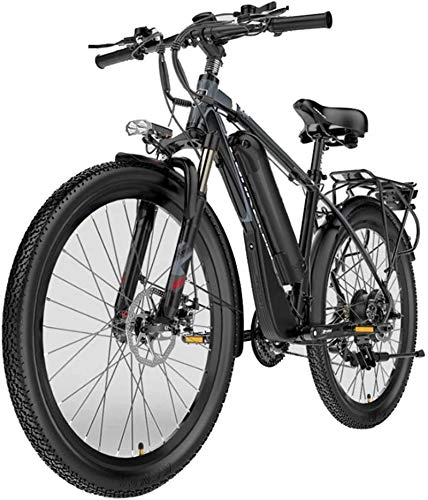 Electric Bike : Electric Snow Bike, 26'' Electric Mountain Bike, Bicycles Outdoor for Adult 400W 48V 13Ah Removable Large Capacity Lithium-Ion Battery 21 Speed with LCD Display und Rear Seat Lithium Battery Beach Cru