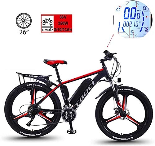 Electric Bike : Electric Snow Bike, 26-Inch Electric Bicycle Lithium Battery Power Mountain Bike, 36V350W Super-Strong Motor-8AH / 10AH / 13AH Option, 50-90Km Cruising Range, All-Terrain Outdoor Riding Lithium Battery Be
