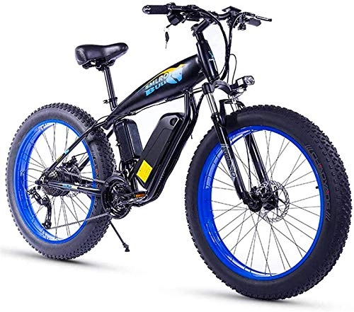 Electric Bike : Electric Snow Bike, 26 Inch Electric Bike for Adult with 350W48V10Ah Full Charging Time 4-5 hours 27 Speed Aluminum Alloy Mountain E-Bike Max Speed 25km / h Load 150kg for Snow Beach Fat Tire Electric B