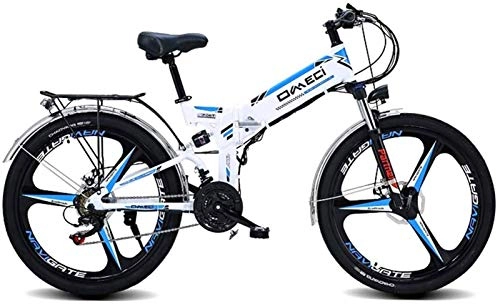 Electric Bike : Electric Snow Bike, 26 Inch Mountain Electric Bicycle, Brakes Electric Bikes for Adults, Air Full Suspension 350W Ebikes with Removable Lithium Battery, Recharge System Lithium Battery Beach Cruiser fo