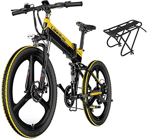 Electric Bike : Electric Snow Bike, 26inch Mountain Electric Bike, 400w Urban Commuting Electric Bikes for Adults, Removable Lithium Battery, Professional 7 Speed Gears, Aluminium Frame Suspension Fork Beach Snow Ebike, B