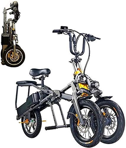 Electric Bike : Electric Snow Bike, 350W Ebike, 14'' Electric Bike, 48V Electric Mountain Bicycle, 30KM / H Adults Ebike with Lithium Battery, Hydraulic Oil Brake, Inverted Three-Wheel Structure Electric Bicycle Lithiu