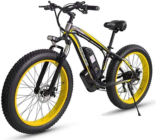 Electric Bike : Electric Snow Bike, 4.0 Fat Tire Snow Bike, 26 Inch Electric Mountain Bike, 48V 1000W Motor 17.5 Lithium Moped, Male and Female Off-Road Bike, Hard-Tail Bicycle Lithium Battery Beach Cruiser for Adult