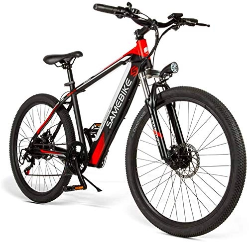 Electric Bike : Electric Snow Bike, Adult 26-Inch Electric Mountain Bike, E-MTB Magnesium Alloy 400W 48V Removable Lithium-Ion Battery All-Terrain 27-Speed Male and Female Bicycle Lithium Battery Beach Cruiser for Ad