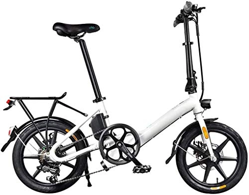 Electric Bike : Electric Snow Bike, Adults Folding Electric Bike, 250W Motor 16 Inch Aluminum Alloy Frame City Travel Electric Bicycle 6 Speed Dual Disc Brakes 36V Lithium Battery with Rear Seat Lithium Battery Beach