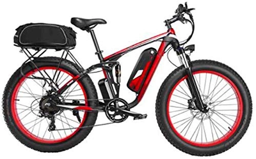 Electric Bike : Electric Snow Bike, Aluminum alloy Electric Bikes, 26inch Tires Double Disc Brake Adult Bicycle LCD display shock-absorbing front fork Bike All terrain Outdoor Lithium Battery Beach Cruiser for Adults