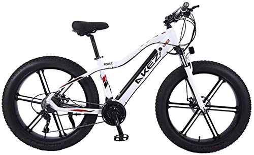 Electric Bike : Electric Snow Bike, Electric Bicycle 26" Ebike with 36V 10Ah Lithium Battery Mountain Hybrid Bike for Adults 27 Speed 5 Speed Power System Mechanical Disc Brakes Lock Front Fork Shock Absorption Lithi