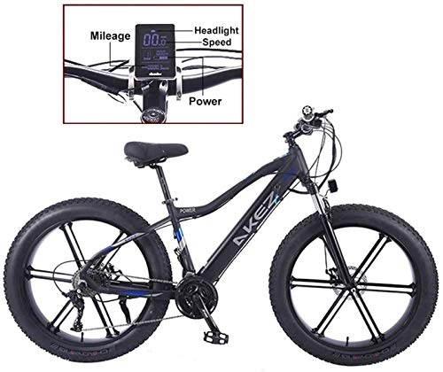 Electric Bike : Electric Snow Bike, Electric Bike Mountain Bicycle for Adult City E-Bike 26 Inch Light Portable 350W High Speed Electric Mountain Bike E-Bike Three Working Modes Lithium Battery Beach Cruiser for Adul