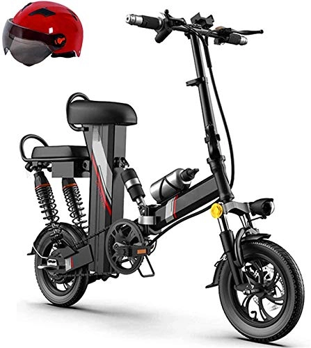 Electric Bike : Electric Snow Bike, Electric Folding Bike for Adult 12" with Removable 48v 350w Lithium-Ion Battery with Front and Rear Disc Brakes and HD LCD Instrumentation Anti-theft All Terrain City Mountain Bicy