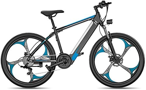 Electric Bike : Electric Snow Bike, Electric Mountain Bike, 26-Inch Fat Tire Hybrid Bicycle Mountain E-Bike Full Suspension, 27 Speed Power System Mechanical Disc Brakes Lock Front Fork Shock Absorption Lithium Batte