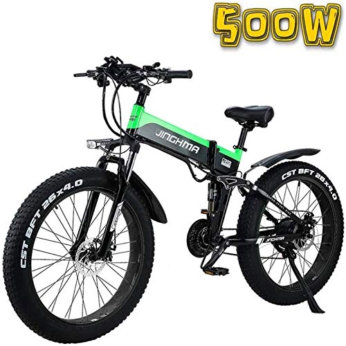 Electric Bike : Electric Snow Bike, Electric Mountain Bike 26-Inch Foldable Fat Tire Electric Bicycle, 48V500W Snow Bike / 4.0 Fat Tire, 13AH Lithium Battery, Soft Tail Bicycle for Men and Women Lithium Battery Beach C