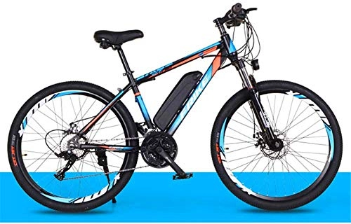 Electric Bike : Electric Snow Bike, Electric Mountain Bike 26-Inch with Removable 36V 8Ah Lithium-Ion Battery Three Working Modes Load Capacity 200 Kg Lithium Battery Beach Cruiser for Adults ( Color : Black Blue )