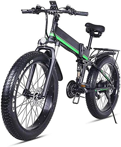 Electric Bike : Electric Snow Bike, Electric Mountain Bike 26 Inches 1000W 48V 13Ah Folding Fat Tire Snow Bike E-Bike with Lithium Battery Oil Brakes for Adult Lithium Battery Beach Cruiser for Adults