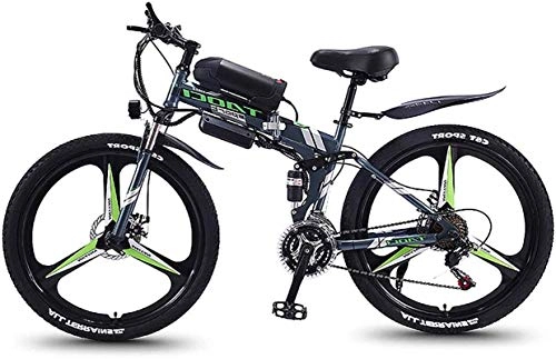 Electric Bike : Electric Snow Bike, Electric Mountain Bike, Folding 26-Inch Hybrid Bicycle / (36V8ah) 21 Speed 5 Speed Power System Mechanical Disc Brakes Lock, Front Fork Shock Absorption, Up To 35KM / H Lithium Bat