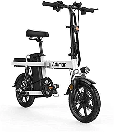 Electric Bike : Electric Snow Bike, Fast Electric Bikes for Adults 14 Inch Folding Electric Bike 48v 8ah Lithium Battery Electric Bicycle Light Driving Adult Battery Detachable Aluminum Alloy Commuter E-bike Lithium
