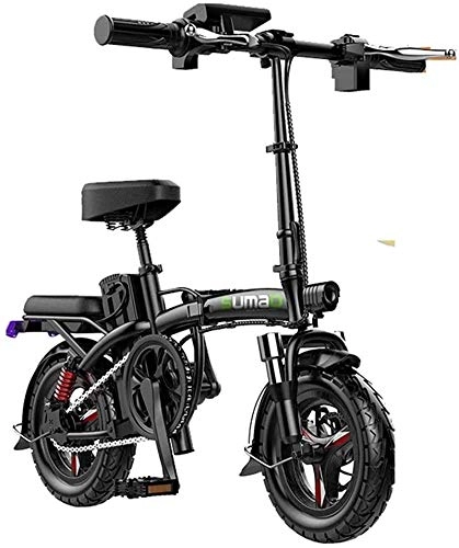 Electric Bike : Electric Snow Bike, Fast Electric Bikes for Adults Folding Electric Bike for Adults, 14" Electric Bicycle / Commute Ebike Travel Distance 30-180 Km, 48V Battery, 3 Speed Transmission Gears Lithium Batte