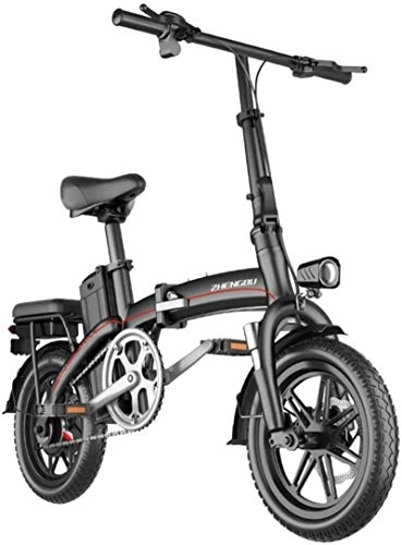 Electric Bike : Electric Snow Bike, Fast Electric Bikes for Adults Portable Easy to Store, 14" Electric Bicycle / Commute Ebike with Frequency Conversion High-speed Motor, 48V 8Ah Battery Lithium Battery Beach Cruiser