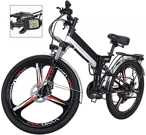 Electric Bike : Electric Snow Bike, Folding Electric Bike for Adults LED Display Electric Mountain Bicycle Commute E-Bike Three Modes Riding Assist 21 Speeds Shift Electric Bike for City Outdoor Cycling Travel Work L