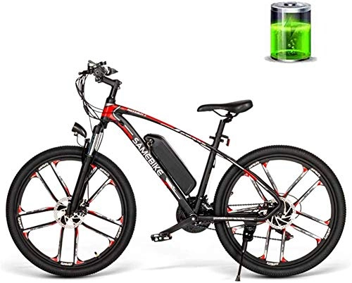Electric Bike : Electric Snow Bike, Mountain Electric Bicycle 26 Inch 30Km / H High Speed Electric Bicycle 350W 48V 8AH Male and Female Adult Off-Road Travel Mountain Bike Lithium Battery Beach Cruiser for Adults