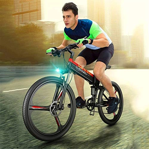 Electric Bike : Electric Snow Bike, New 26" Foldable Electric Mountain Bike - 48V10Ah400W MTB Dirtbike Full Suspension Mountainbike Bycicles Wiht Magnesium Alloy Wheel and Smart LCD Meter 27 Speed Lithium Battery Bea