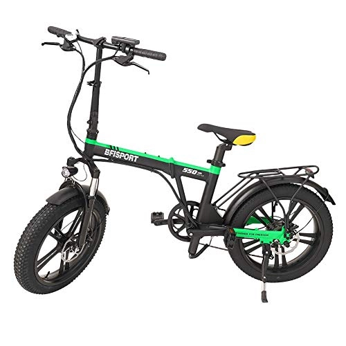 Electric Bike : Electric Snow Bike, Portable Foldable Mountain Bike, Mens Bike(36V 250W) with Bicycle Back seat