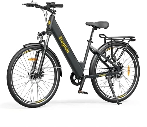 Electric Bike : Eleglide Electric Bike, T1 Step-Thru Pedal Assist City E Bike, 27.5" Electric Bicycle Commute Trekking Bike for Adults with 36V 13Ah Battery, LCD Display, Shimano 7 Gears (Dark grey)
