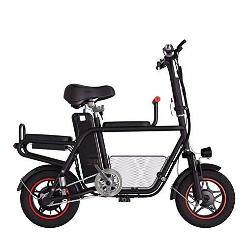 Electric Bike : Embid Foldable Adjustable Electric Scooter With Frame 400w Motor Two Seat Electric Bike Folding Bicycles For Lady 8ah Battery Long Distance Endurance Black-8Ah