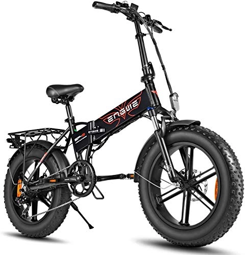 Electric Bike : ENGWE 750W 20 inch Electric Bicycle Mountain Beach Snow Bike for Adults Aluminum Electric Scooter 7 Speed Gear E-Bike with Charging 48V12.8A Lithium Battery(Black)