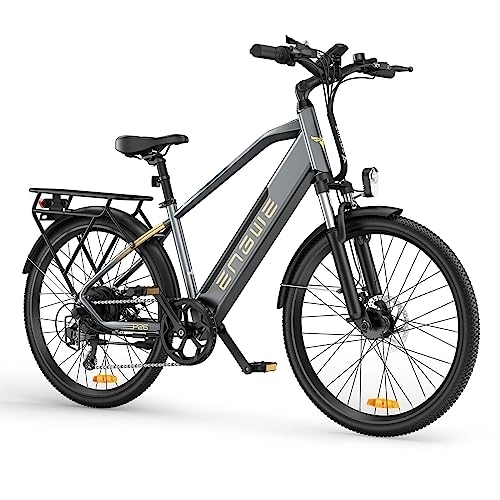 Electric Bike : ENGWE Adult and Youth Electric Bike - 250W, 36V 17AH Battery, City Cruiser with LCD Display, Shimano 7-speed - Stylish for Urban Commuting (gray)