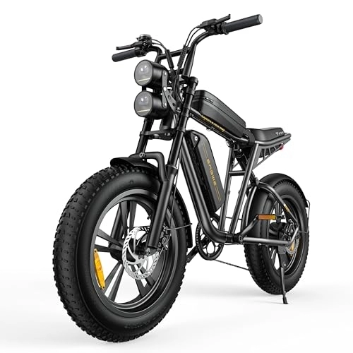 Electric Bike : ENGWE Off-Road-M20-Ebikes for Adults - 20" Fat Tire E Motorcycle 48V13A Removable Battery Full Suspension Bikes Shimano 7 Speed (UK Warehouse) (Black)