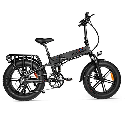 Electric Bike : ENGWE Upgrade 500W 20 inch Fat Tire Electric Bicycle Mountain Beach Snow Bike for Adults, Aluminum Electric Scooter 8 Speed Gear E-Bike with Removable 48V12.8A Lithium Battery (ENGINE)