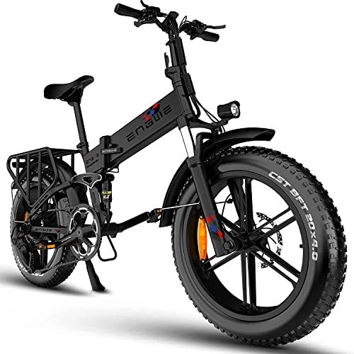 Electric Bike : ENGWE Upgrade Folding Electric Bicycle for Adults 48V16Ah Build-in Lithium Large Battey Long Range 20 * 4.0" Fat Tire E-Bike All Terrien Mountain Snow Beach City Cruiser Electric Bike Engine Pro