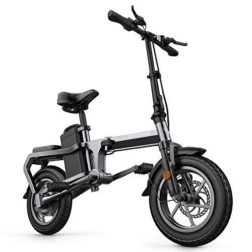 Electric Bike : ENGWE X5S 400W Electric Bike Foldable Pedal Assisted Electric Bicycle Suitable for Adults Work Casual Multipurpose 14 Inch Aluminum Alloy Material Electric Bicycle Black