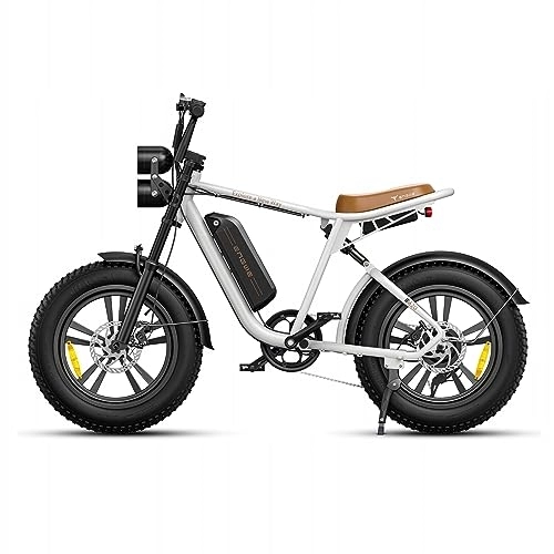 Electric Bike : ENGWEBIKE Electric Bikes for Adults - 4.0 * 20" Fat Tire Offroad Cruiser Ebike 75 KM Long Range for 48V 13A Battery, Dual Suspension