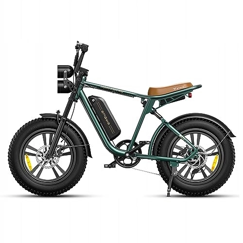 Electric Bike : ENGWEBIKE Electric Bikes for Adults - 4.0 * 20" Fat Tire Offroad Cruiser Ebike 75 KM Long Range for 48V 13A Battery, Dual Suspension (Grey)