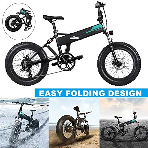 Electric Bike : ERTYUI Electric Bike 20x4 Inch Auminum Foldable Electric Bikes 36V 12.5Ah Large Cpacity Battery Electric Bike
