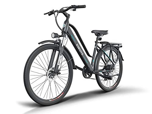 Electric Bike : ESKUTE Electric City Bike 28”Electric Bicycle 250W with Removable Li-Ion Battery 36V 10A for Adults, Shimano 7 Speed Transmission Gears Double Disc Brake