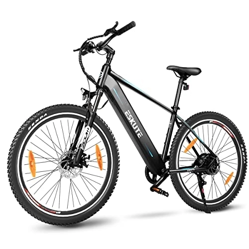 Electric Bike : ESKUTE Netuno 27.5" Electric Bike, 250W Rear Motor, Samsung Cell 36V 14.5Ah Lithium Battery Removable, Shimano 7 Gears, Electric Mountain Bike for Adults