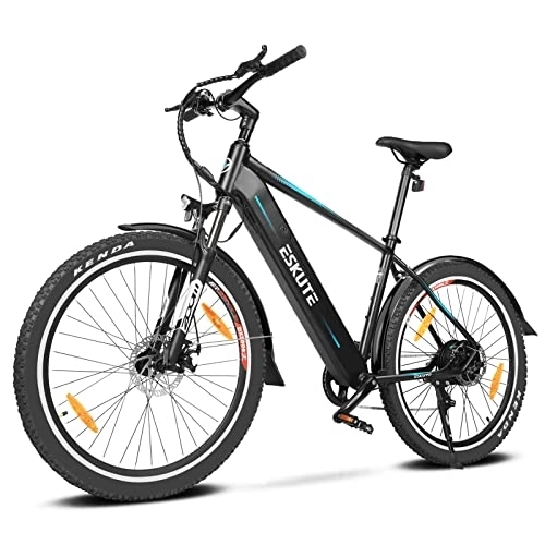 Electric Bike : ESKUTE Netuno 27.5" Electric Bike, With 250W Bafang Rear Motor, Samsung Cell 36V 14.5Ah Lithium Battery Removable, Shimano 7 Gears, Mudguard Including, Electric Mountain Bike for Adults
