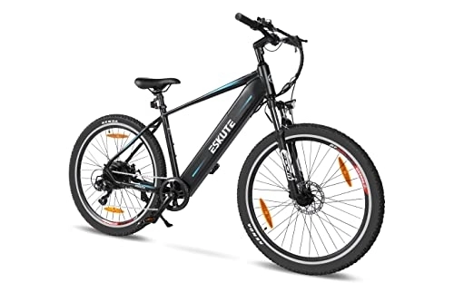 Electric Bike : ESKUTE Netuno Electric Mountain Bike 27.5” E-MTB 250W Samsung Cell Lithium-ion Integrated Battery 36V 14.5Ah E-Bicycle E-Mountainbike for Men Adults, Top Speed 15.5mph, Range 65 miles, Shimano 7 Speed