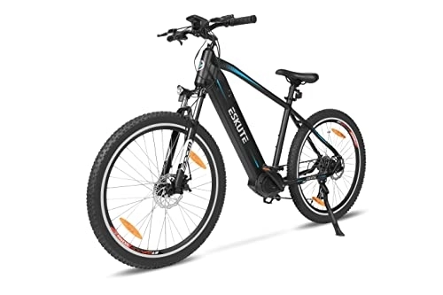 Electric Bike : ESKUTE Netuno Pro Electric Mountain Bike 27.5”E-MTB Bicycle 250w Bafang Mid-drive Motor Removable Lithium-ion Battery Samsung Cell 36V 14.5Ah for Men Adults 9 Speed Gear Discs Brakes