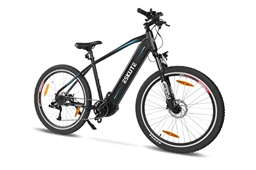 Electric Bike : ESKUTE Netuno Pro Electric Mountain Bike 27.5”E-MTB Bicycle 250w Bafang Mid-drive Motor Removable Lithium-ion Battery Samsung Cell 36V 14.5Ah for Men Adults 9 Speed Gear Hydraulic Discs Brakes