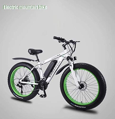 Electric Bike : Exercise And Commute Adult Mens Electric Mountain Bike, Detachable 36V 10Ah Lithium Battery, 350W Beach Snow Aluminum Alloy Off-road Bike, 26 Inch Wheels, 27 Speed, Suitable For Beginners And Advanced