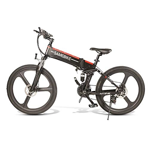 Electric Bike : Explea Foldable Aluminum Alloy 26'' Electric Mountain Bike 350W Powerful Motor 21-speed Gear Shift, Up To 30km / H, Maximum Mileage 70km advantageous