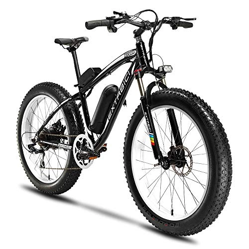 Electric Bike : Extrbici 48V 500W / 1000W Fat Wheel Electric Bicycle Suitable For Mountain Snow Highway And Other Road Conditions (white uk 500w)