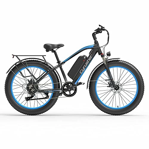 Electric Bike : Extrbici Electric Bike Battery 48V 26 Inch Fat Tire Adult Electric Mountain Bike XF650 (blue)