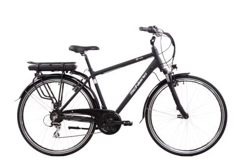 Electric Bike : F.lli Schiano E-Ride 28" E-Bike, Men's Electric City Bicycle with 250W Motor and removable 36V 10.4Ah Lithium Battery, with 21 Speeds, in Black, Black