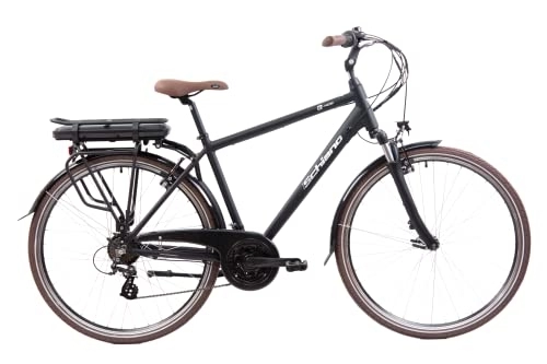 Electric Bike : F.lli Schiano E-Ride 28" E-Bike, Men's Electric City Bicycle with 250W Motor and removable 36V 10.4Ah Lithium Battery, with 21 Speeds, in Black, Retro Style
